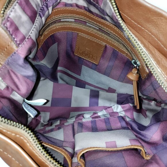 Kooba Limon Leather Woven Braided Accent Plaid Lined Hobo Shoulder Bag Brown - Picture 10 of 13